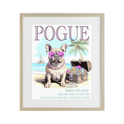 «Pogue Summer Dog Fashion», reproduction encadrée sous verre, conception de Grotto Studios