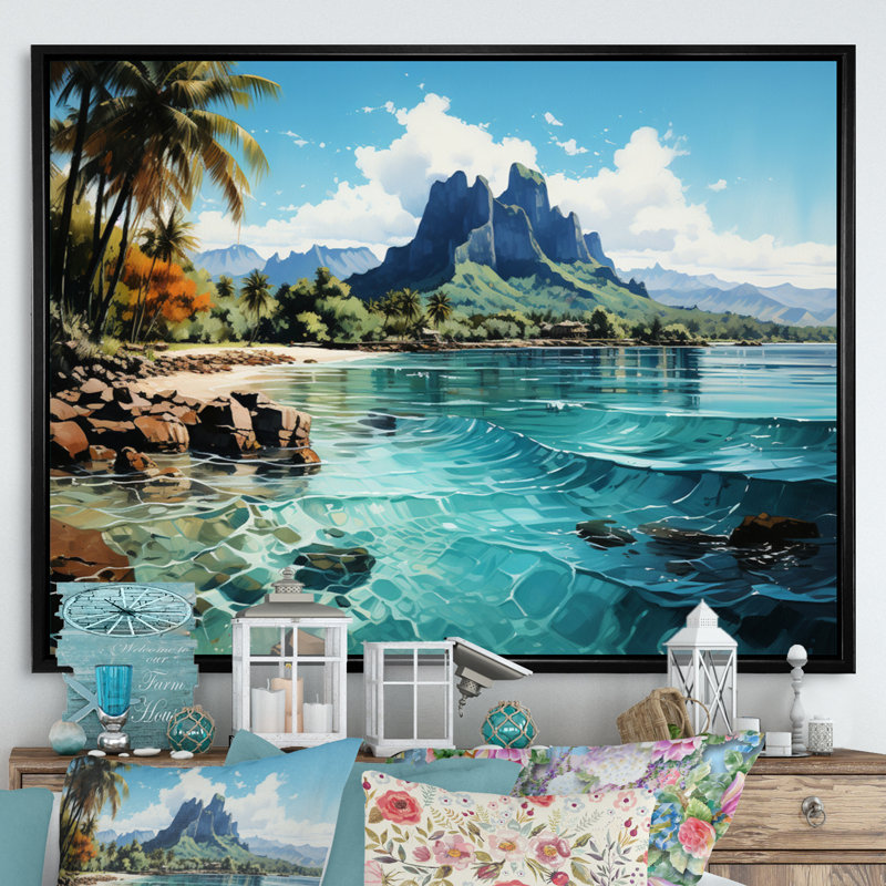 Bora Bora Beach, impression sur toile, paysage de l'océan tropical - Bora Bora Beach III, H 24 po x l 32 po x P 1 po