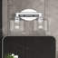 Très grande applique pour meuble-lavabo en chrome poli 5 lumières avec verre soufflé à la bouche-108265154-108265155