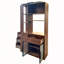Armoire de rangement haute avec 5 tiroirs, portes et tablettes en verre, organisateur multifonctionnel-133701416