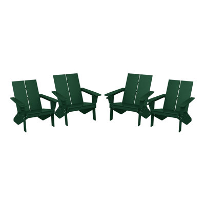 Modern Poly Adirondack Chair (Set Of 4), Black