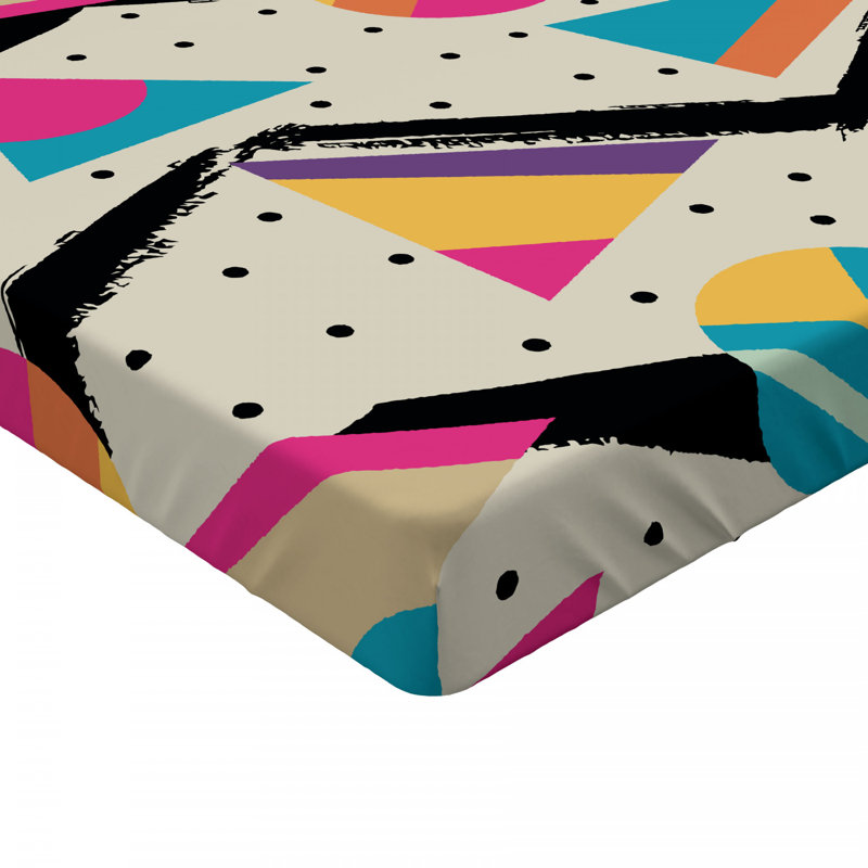 Microfiber Geometric Fitted Sheet, Full Fitted Sheet
