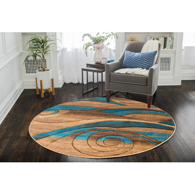 Tapis abstrait bleu / beige Adonia