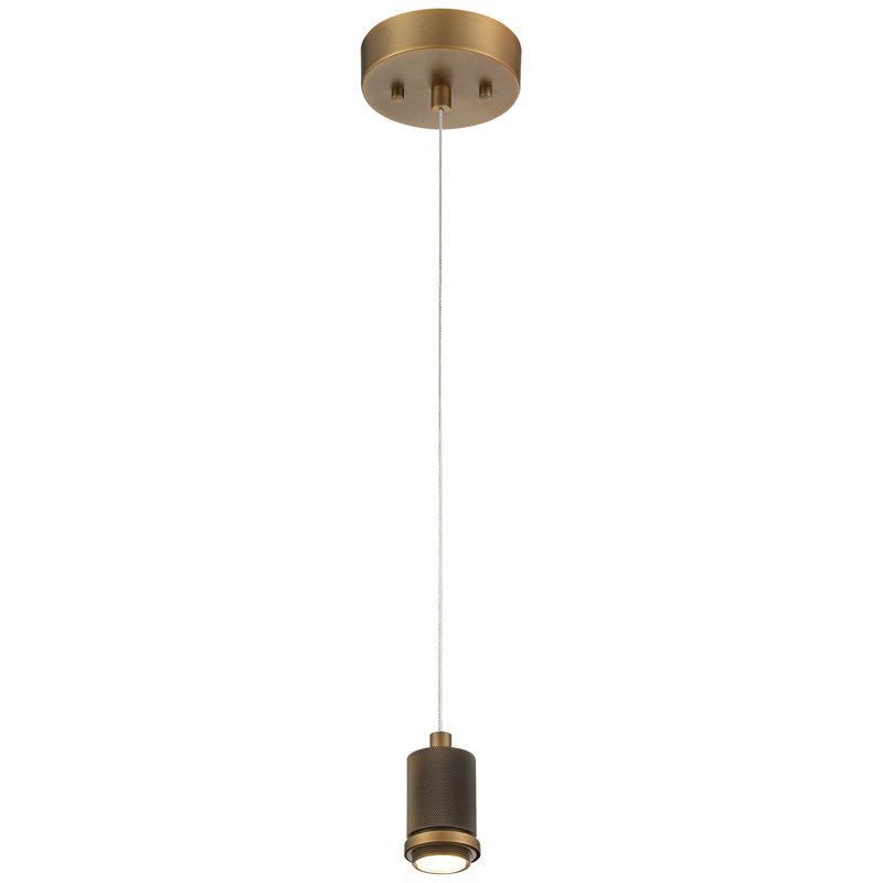 Luminaire suspendu Southdill Chardonnay à DEL - Acier brossé - Verre transparent - DEL dédiée, Laiton antique brossé
