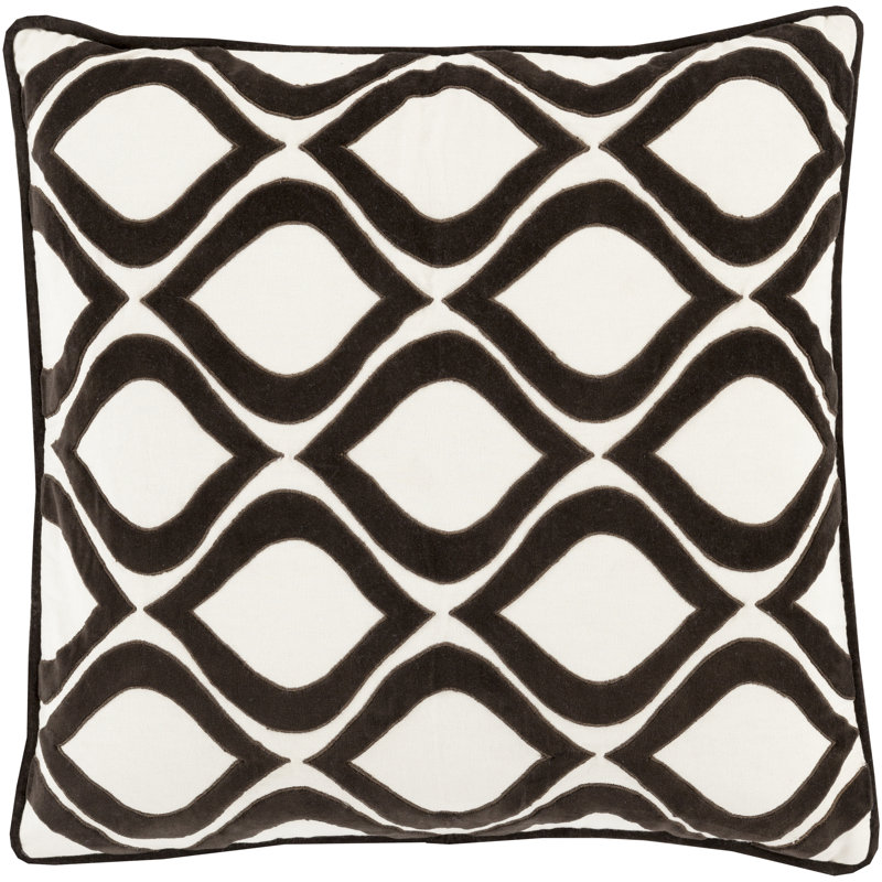 Coussin décoratif , H 20 po x l 20 po x P 4 po, Brun / Ivoire, Polyester