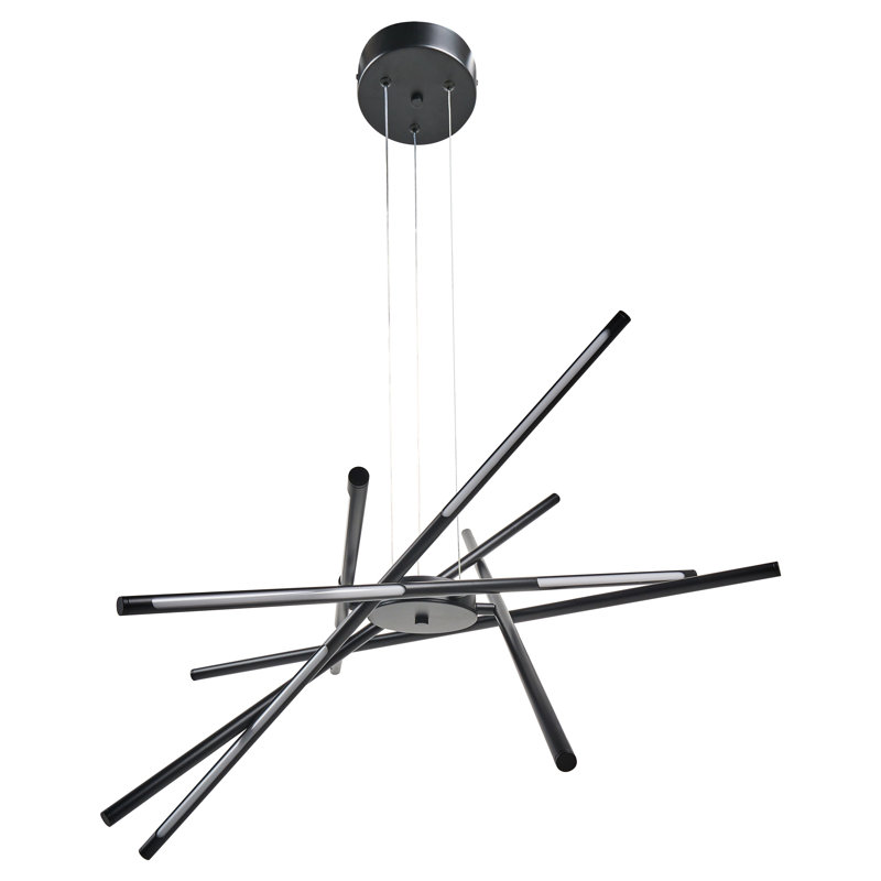 6 - Light Matte Black LED Novelty Pendant