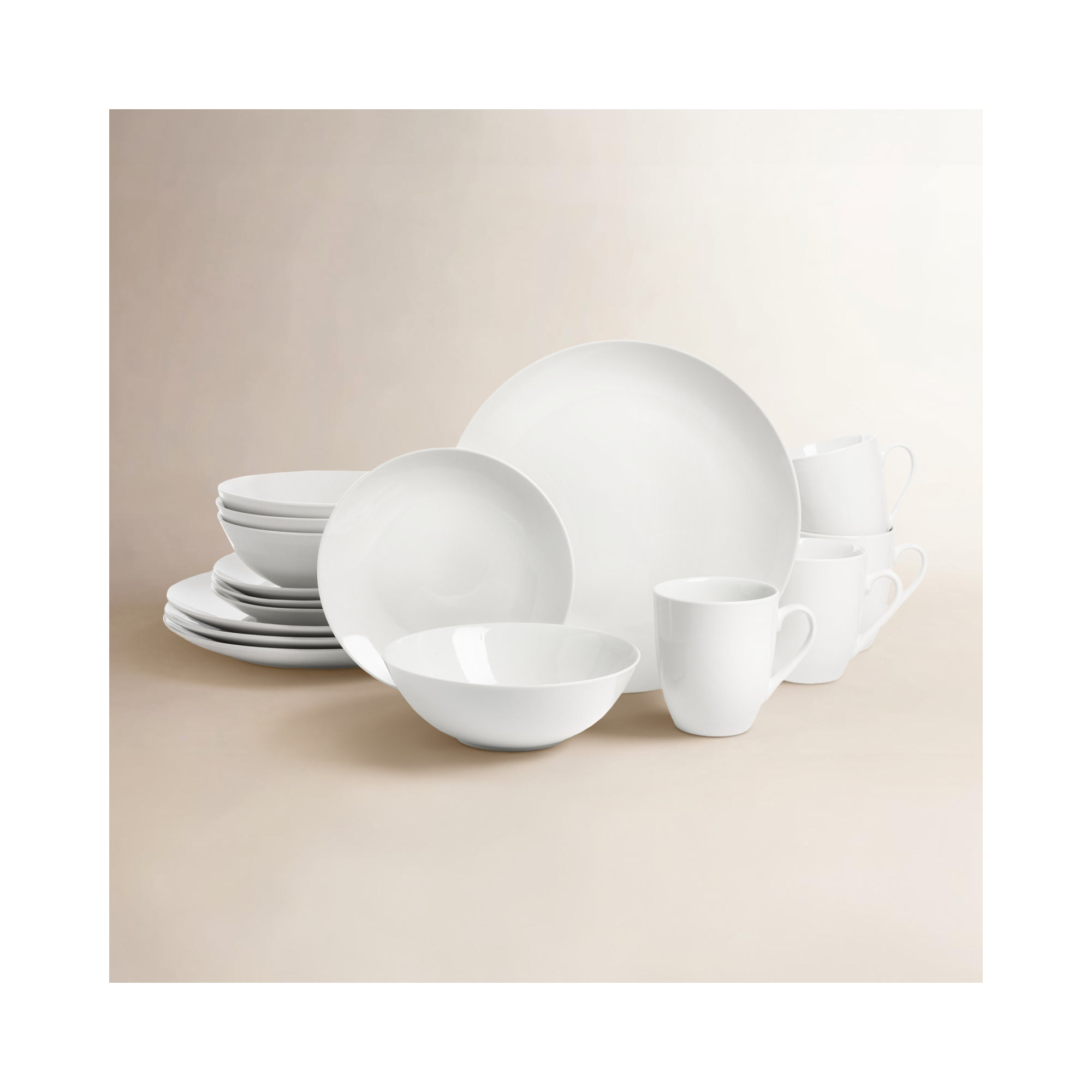 Tillman Ceramic Dinnerware Set, White