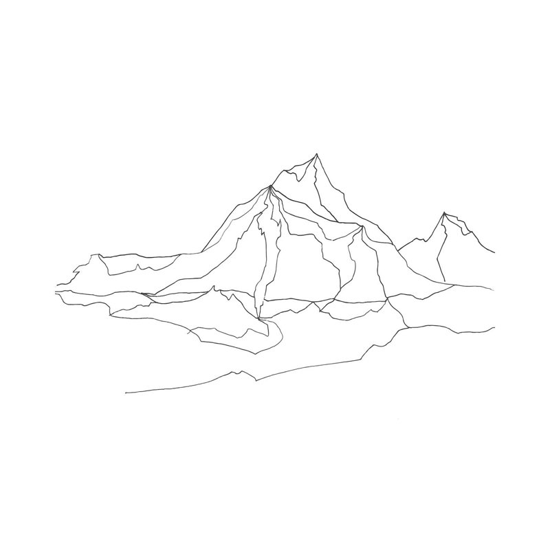 Mntn par Anda Design - reproduction de dessin sur toile tendue, H 12 po x l 18 po x 1,5 po