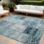 Tapis extérieur lavable antidérapant 10 pi x 14 pi bleu sarcelle