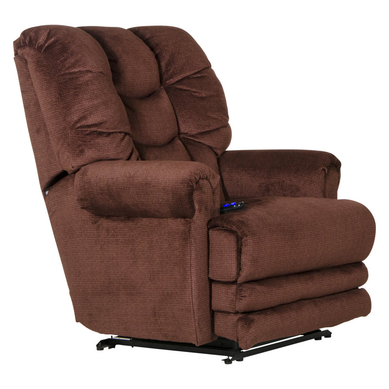 Fauteuil inclinable rembourré avec repose-pieds Big Man's, Électrique, Merlot