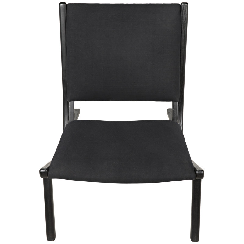 Handcrafted Black Distressed Wood Boomerang Chair
