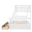 Lit superposé simple au-dessus d'un lit double en bois massif avec rangement pour des chambres familiales élégantes