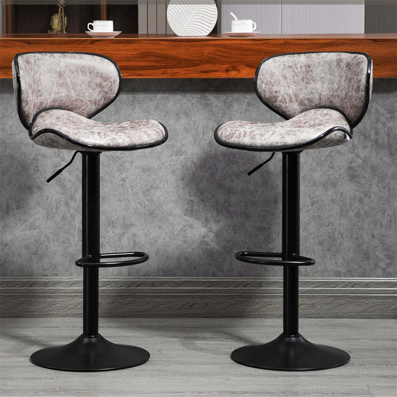 Bigvai Adjustable Height Bar Stool, Grey