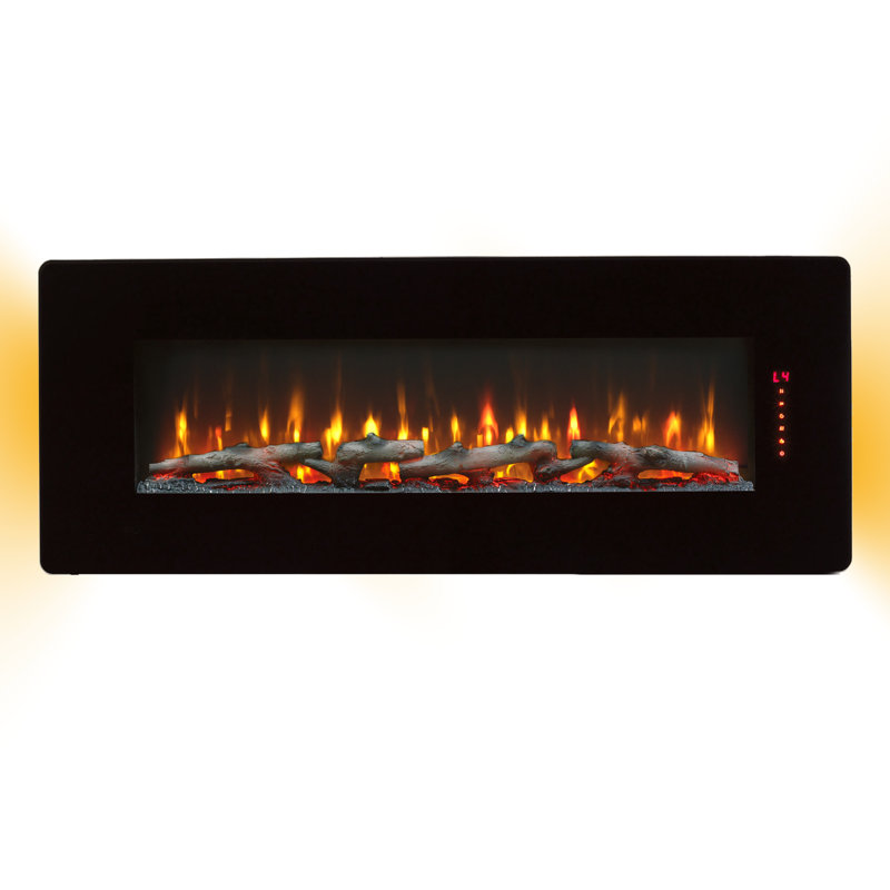 Foyer électrique de 20,41 pouces de hauteur - chaleur de 5000 / H, flamme multicolore, fonction minuterie, / Ul, évent mural incurvé à l'avant 48 avec flamme à distance et, 1400W / H, 11 réglages de température, / Ul