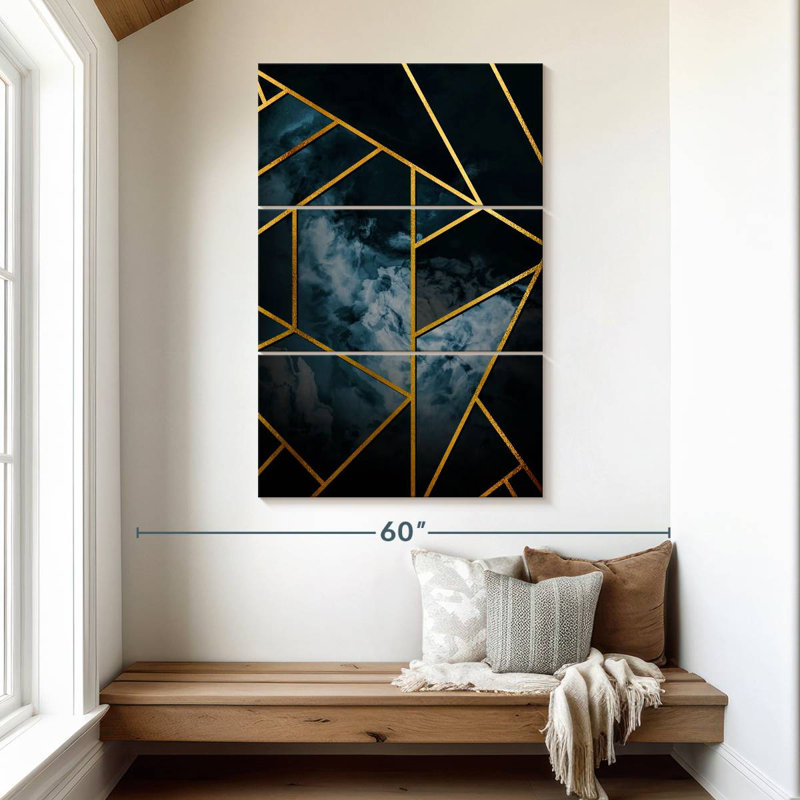 Avery Abstract Golden Lines, 50" H x 32" W