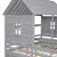 Lits plateforme House avec deux tiroirs pour lits partagés garçon et fille-1169313959
