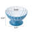 Blue petal-shaped fruit bowl with stand