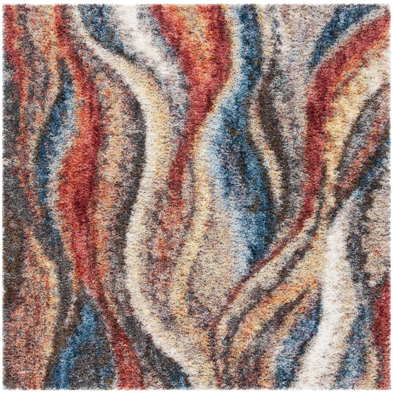 Delma Performance Abstract Rug, Square 4'