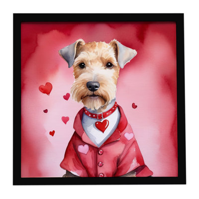 «Lakeland Terrier My Valentine», reproduction d'art encadrée