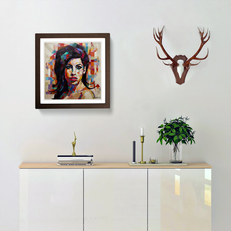 Amy Winehouse Constructivism - Framed Print, Walnut