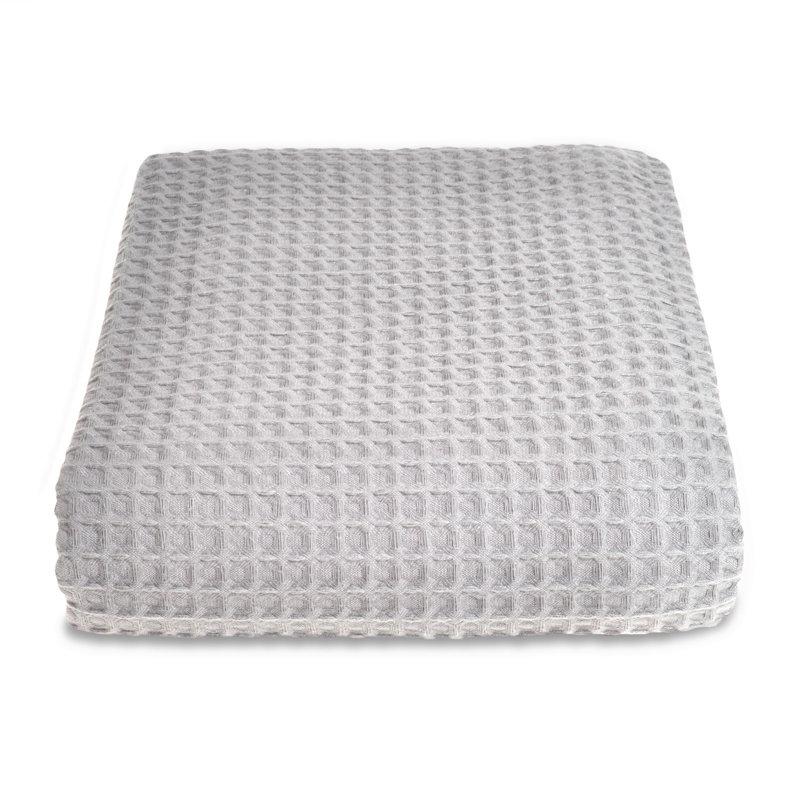 Hotel Waffle Blanket Bedspread, Dove Grey, 250 x 260cm Bedspread
