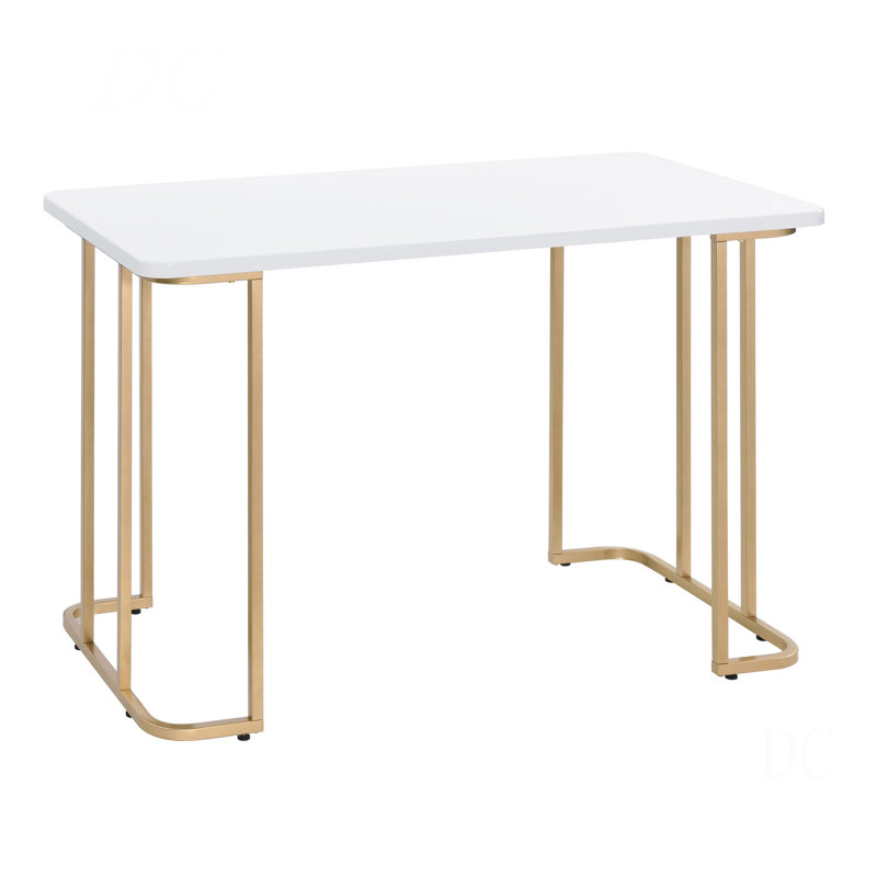 Bureau d'écriture blanc et doré