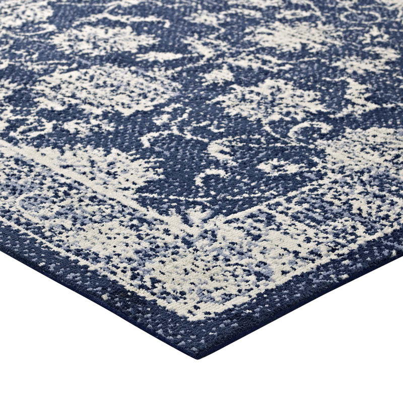 Kazia Distressed Persian Medallion Area Rug, Rectangle 5'x 8'