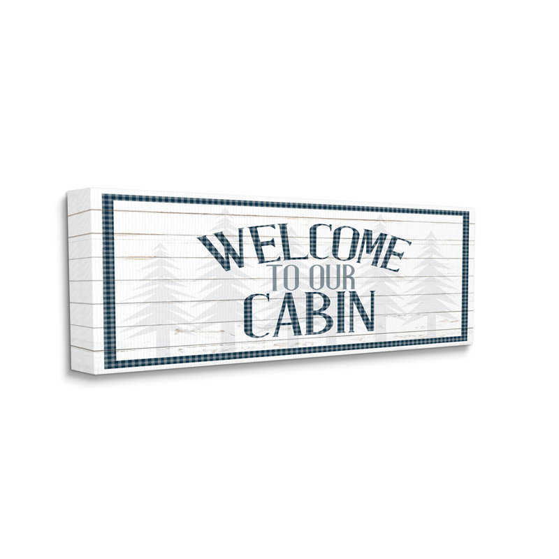 Mot de bienvenue sur fond de pin tartan Welcome, L 24 po x H 10 po, Toile tendue