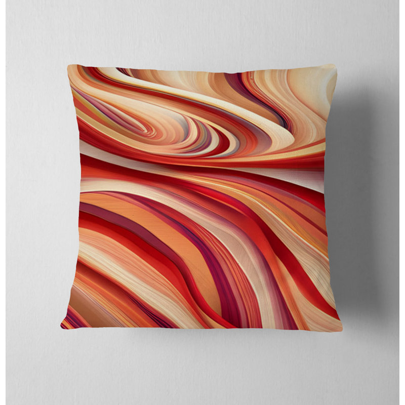 Throw Pillow Cover Only, H 18 po x l 18 po, Rouge / beige rayé / abstrait 5