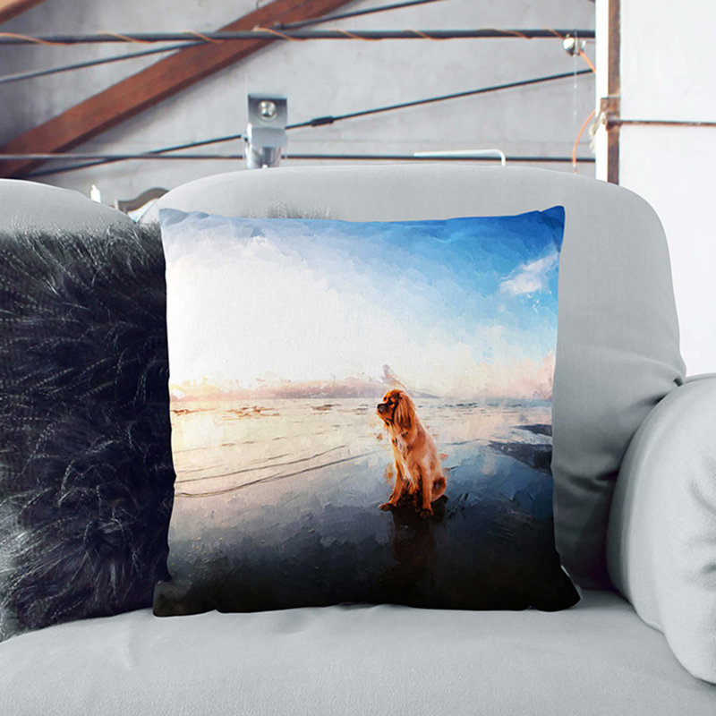 Square Throw Cushion, 40cm H x 40cm W x 15cm D