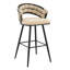 Ensemble de 2 tabourets de bar en velours beige avec pieds en fer noir, tabourets de comptoir modernes pour îlot de cuisine-41678157