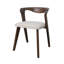 Ensemble de 2 chaises d'appoint Vyva, siège ivoire, bois d'hévéa brun noyer