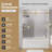 56–60" W x 60" H Fully Frameless Sliding Bathtub Door, 5/16" (8mm) Clear Tempered Glass with Safety Film, Stainless Steel Hardware, Gold Finish-122538952