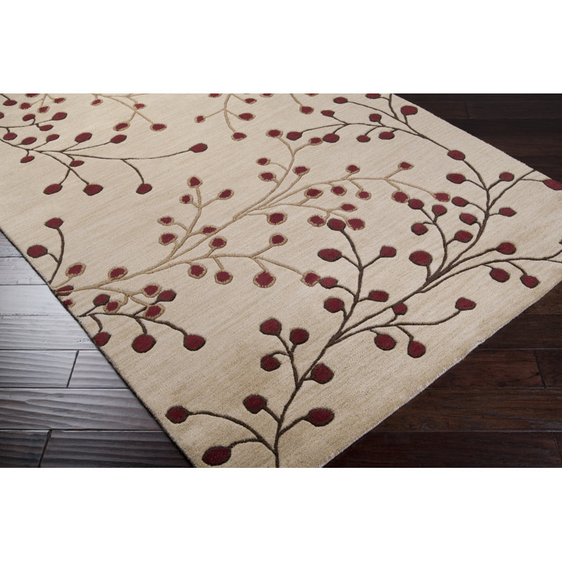 Elsberry Hand Tufted Wool Floral Indoor Rug, Rectangle 2' x 3'