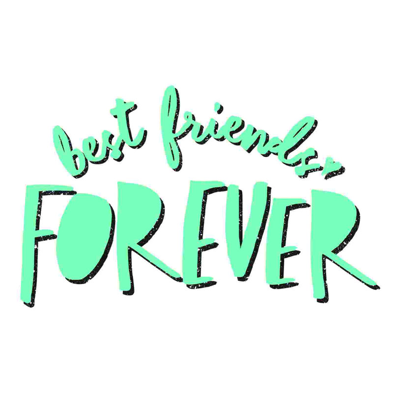 Besties Forever - art textuel sur toile tendue, H 12 po x l 12 po