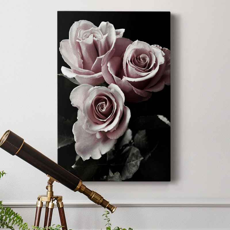 Rose noire I - photographie, H 12 po x l 8 po x P 1 po, Toile tendue