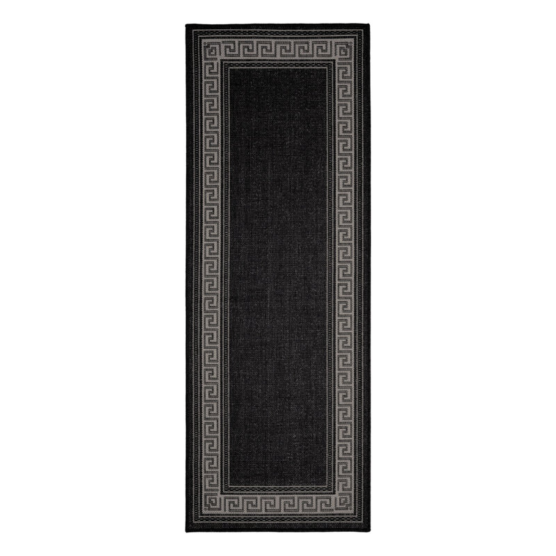 GEL GREEK KEY BLACK 60/230cm, Runner 60 x 230 cm