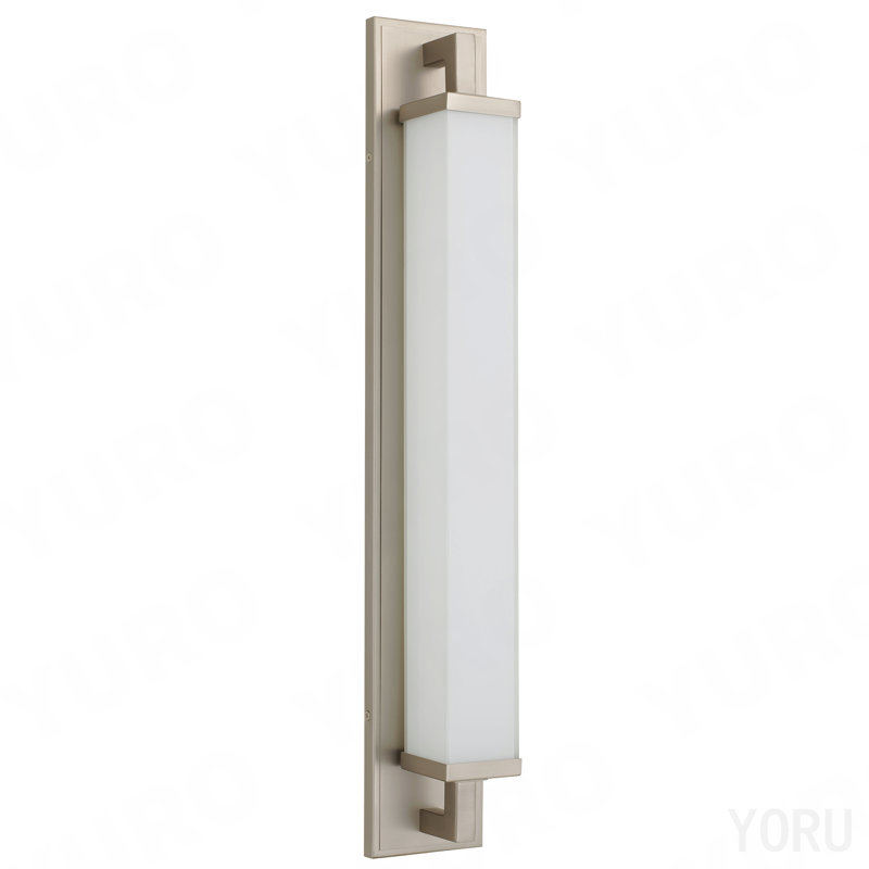 Barre d'éclairage de salle de bain intégrée 28 po en nickel brossé à DEL, H 4,5 po x l 28 po x P 4 po