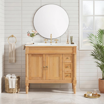 Meuble-lavabo autoportant 36 po avec lavabo en céramique