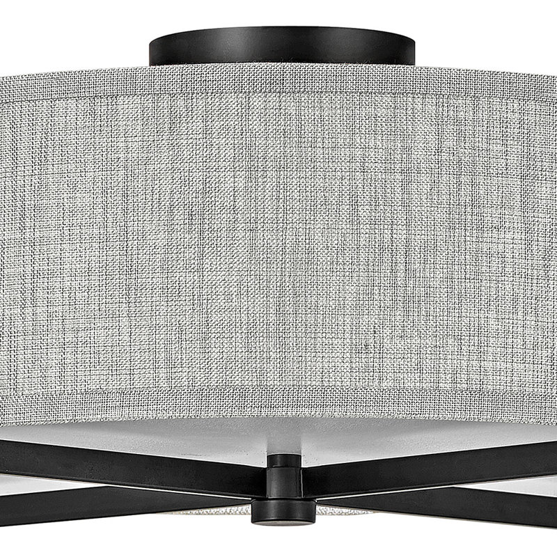 Plafonnier semi-encastré 3 lumières 19,5 po Axis, Noir, Gris chiné