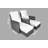 Harker 82cm Long Reclining Double Chaise with Cushions and Table
