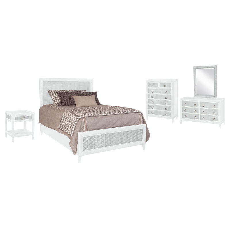 Monterey Bedroom Set, Frost White, Queen, 3 Pcs. Bed, Nightstand, Dresser
