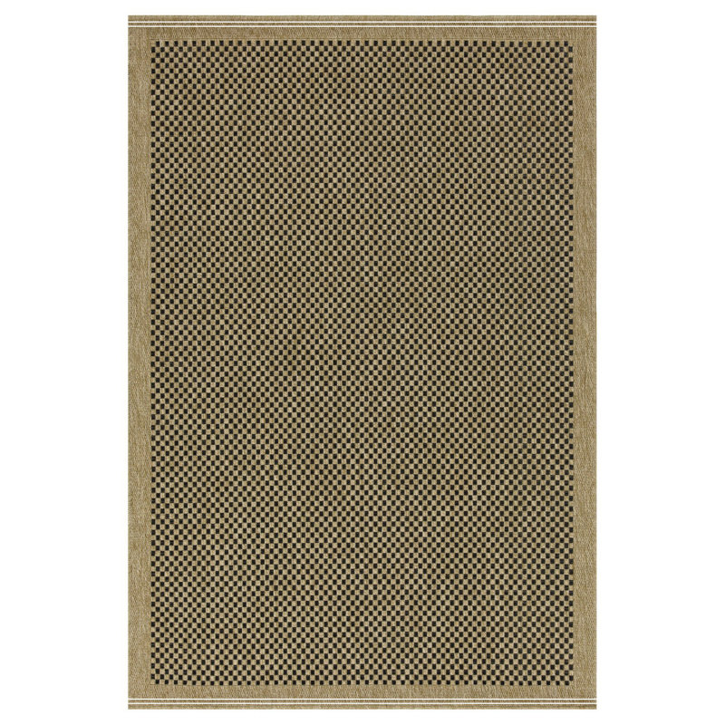 Jute/Black Indoor/Outdoor Area Rug, Rectangle 7'10" x 10'3"
