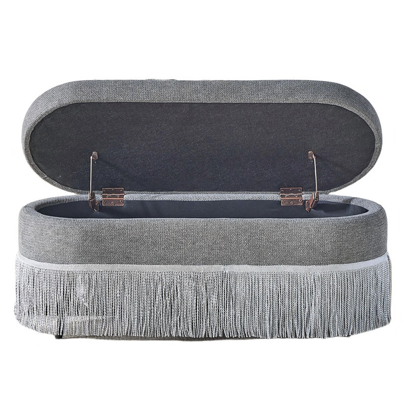Upholstered Ottoman, Grey