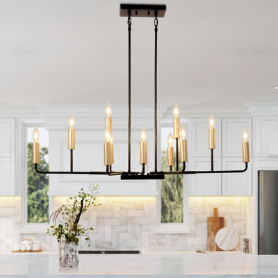 Luminaire suspendu linéaire moderne 12 lumières pour îlot de cuisine