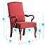 Chaise avec accoudoirs à dossier haut en bois massif rouge et coussin en mousse confortable de qualité supérieure
