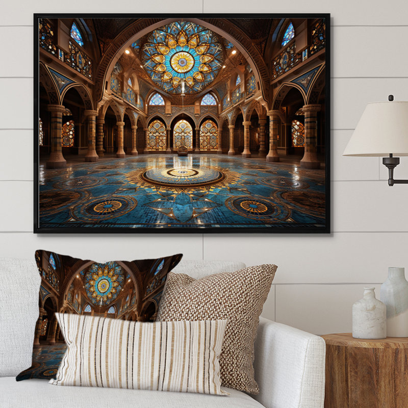 "Art de l'Islam", reproduction d'art sur toile, Cadre flottant noir, H 12 po x l 20 po x P 1 po
