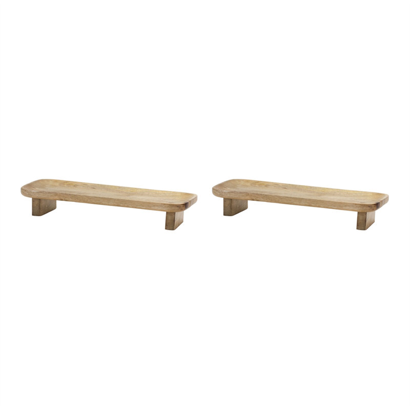 Ensemble de deux plateaux en bois massif naturel