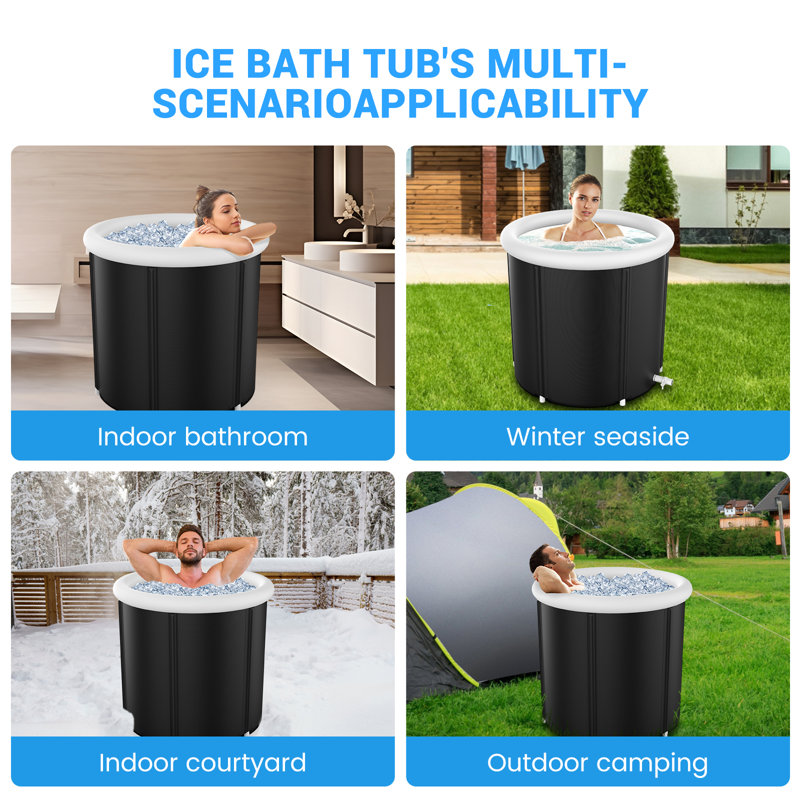 165-Gallon Foldable Ice Bath Tub for Recovery & Cold Therapy