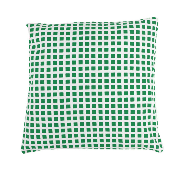 Coussin 100% coton Vera Squares, Vert